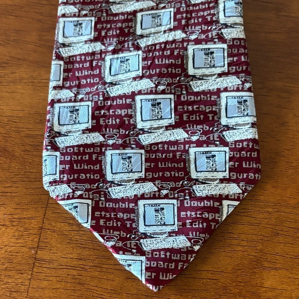 Museum Artifacts Computer Patterned Silk Tie XL